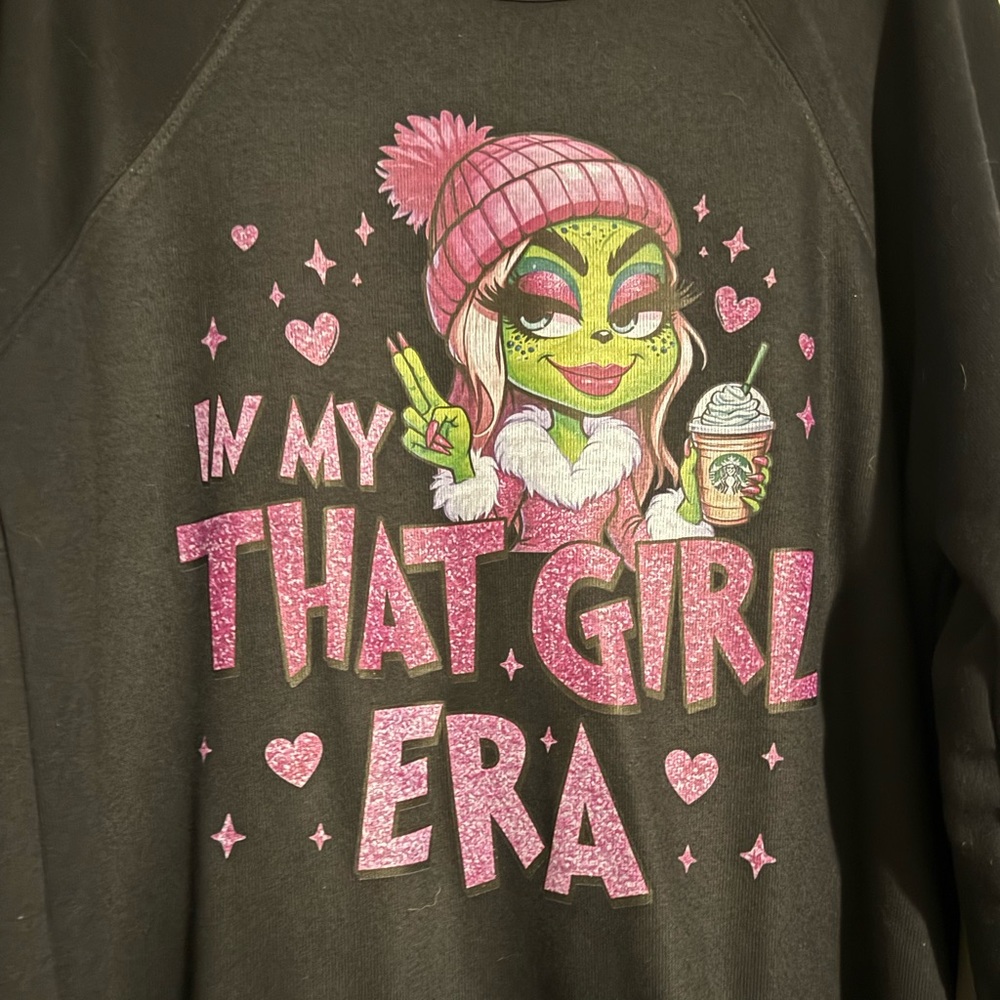Bella Canvas size medium black, that girl grinch era